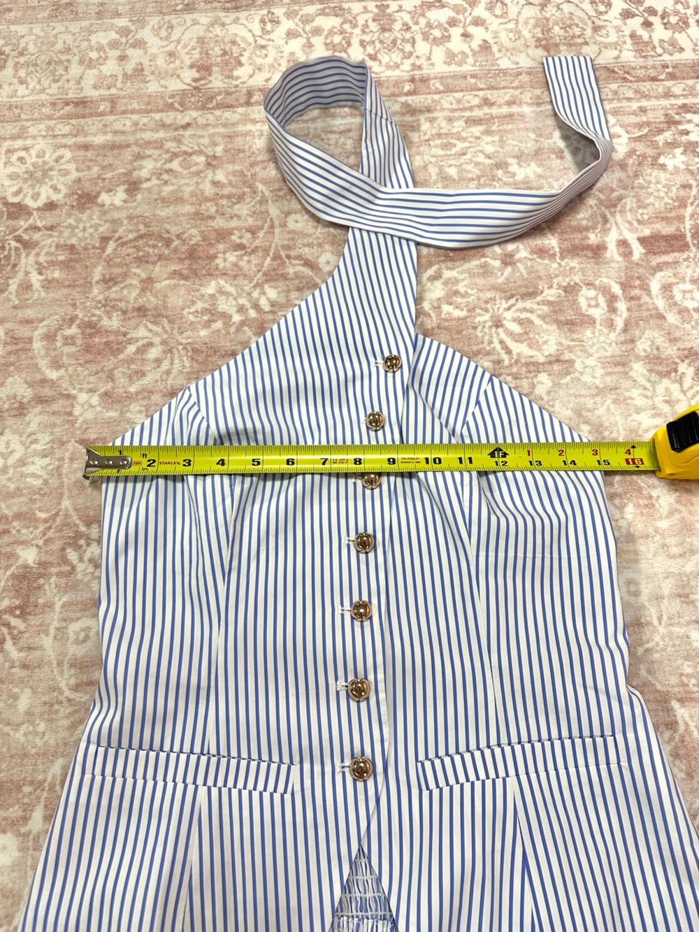 NWT 🩵 Commense Cotton Striped Halter Top - Picture 9 of 11